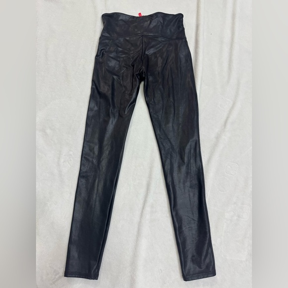 Black Spanx Faux Leather Leggings - Picture 9 of 10